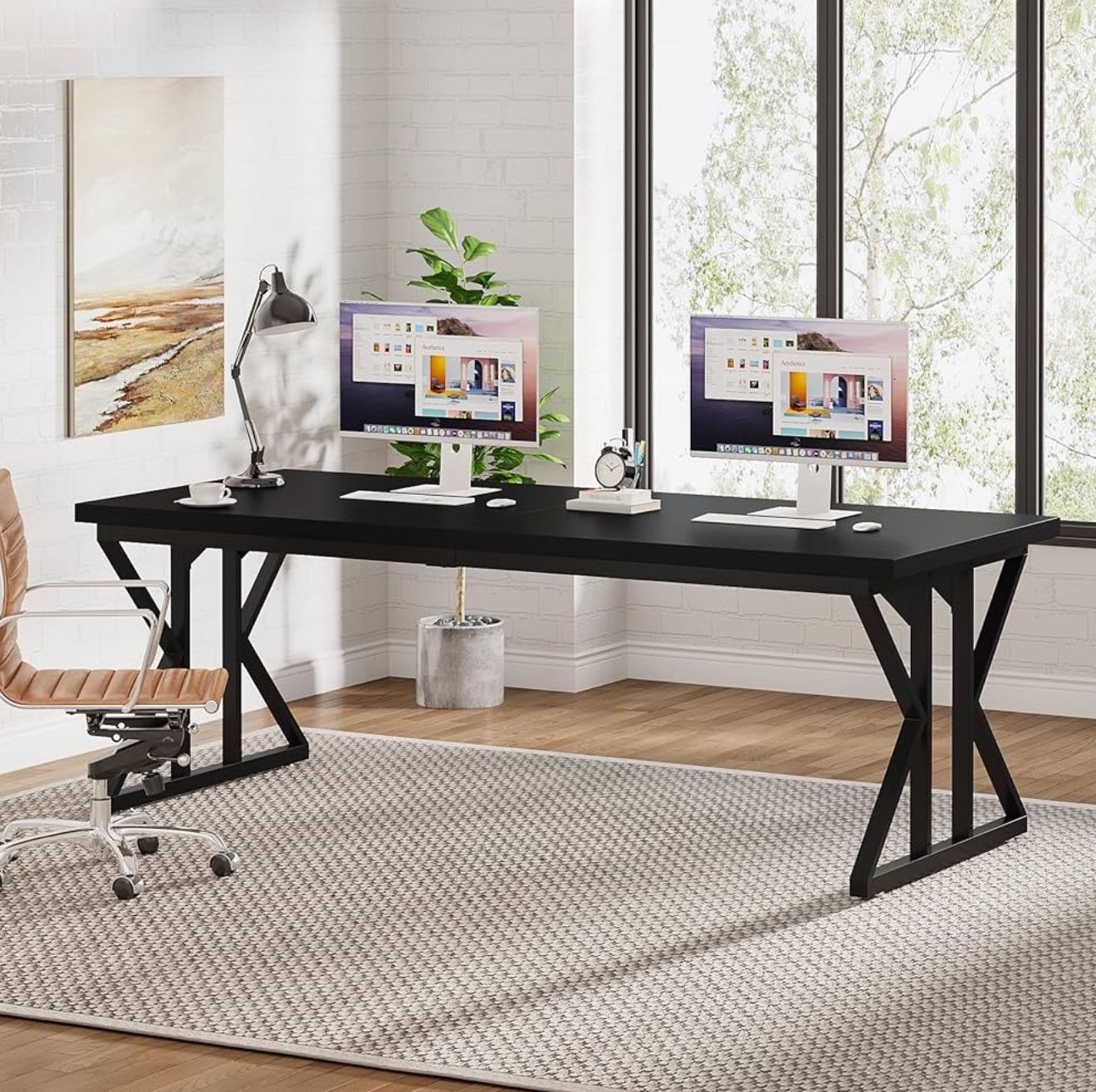 Tribesigns 78.7-Inch Executive Desk, Large Computer Office Desk Workstation, Modern Simple Style Laptop Desk Study Writing Table Business Furniture fo
