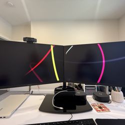 Dual Monitor Complete Office Setup 