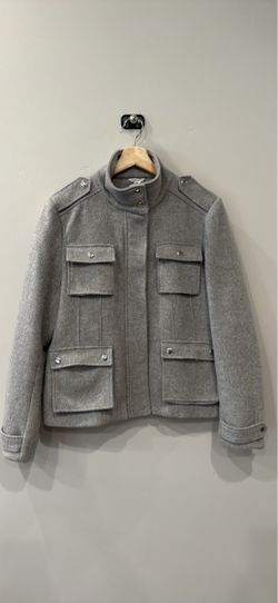 Calvin Klein Gray Wool Military Style Jacket Women’s M