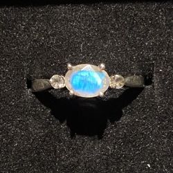 Moonstone Silver Ring 925 Size 7.5