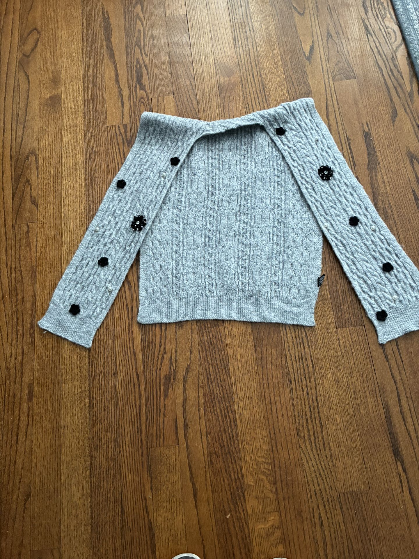 Anthropology Open Side, Shoulder Cape With Decorative Buttons