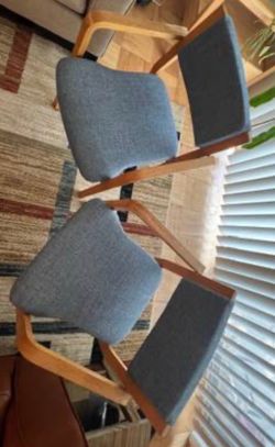 Pair of Vintage Mid-Century Lounge Chairs – Newer Upholstery