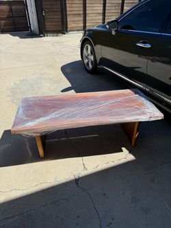 Wood coffee table
