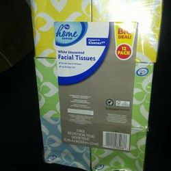 12 pk. Unscented Facial Tissues! 2 ply! New! 
