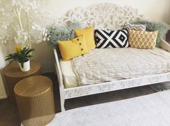 Beautiful new carved daybed with mattress for Sale in Oceanside