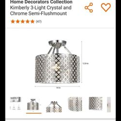 Home Decorators Collection Kimberly 3-Light Crystal and Chrome Semi-Flushmount