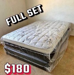 Full size pillow top mattress with box spring included