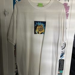 Brand New Never Worn White HUF Presence T shirt Size Large