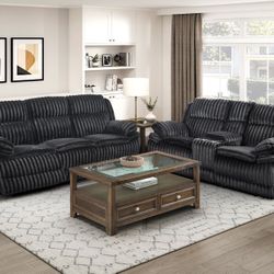 Black Sofa & Loveseat 