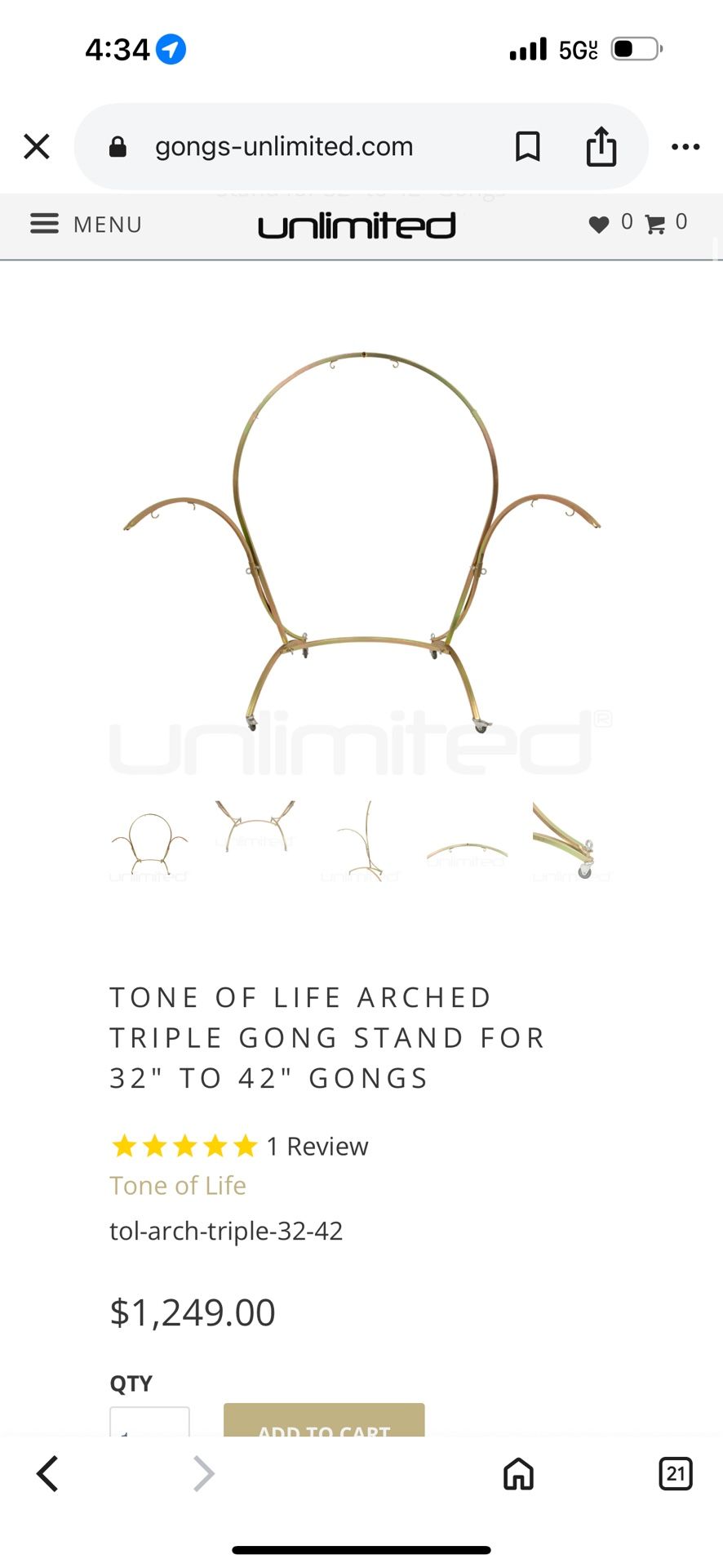 Triple Gong Stand For 32-42” Gongs