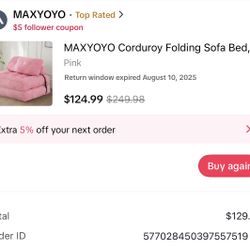 Corduroy Folding Sofa Bed 
