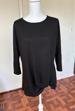 Matty m women’s black long sleeve round neck top size large