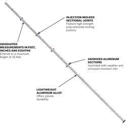 Bosch GR16 16’ Telescoping Leveling Rod 