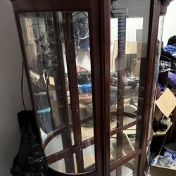 Oak Glass Curio Cabinet