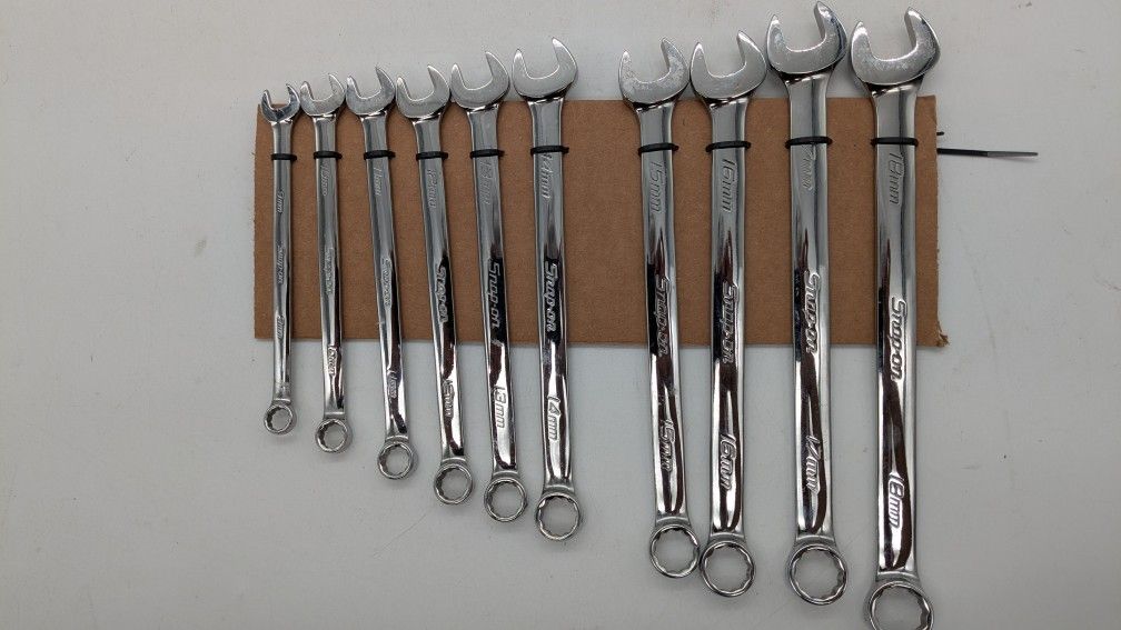 Snap-On 12 Point Metric Flank Drive Plus Combination Wrench Set 10 Pc)