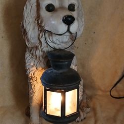 VINTAGE OUT DOORS LIGHT DOG STATUE 