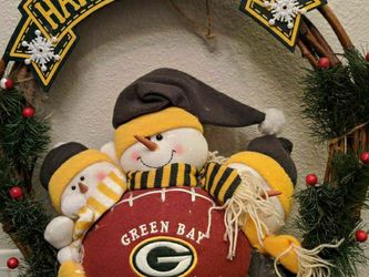 Green Bay Packers NFL Snowmen Wreath