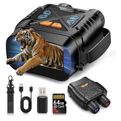 ight Vision Goggles, Night Vision Binoculars for Adults 10X Digital Zoom 7X Infrared Binoculars with 64GB TF Card for Photos and Videos, Ideal for Out
