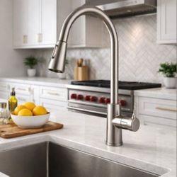 Brushed Nickel, Kitchen Sink Faucet
