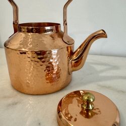 Vintage Hammered Copper Tea Kettle