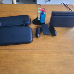Nintendo Switch With Case , Chargers For Remotes & Console Charger