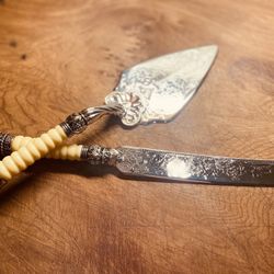 Sterling Silver Wedding Cake Knife And Server