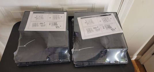 Black Metal Mesh Desk Organizer Set of 2