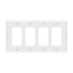 ENERLITES - Decorator/GFCI Four-Gang Wall Plate, Mid-Size - WHITE
