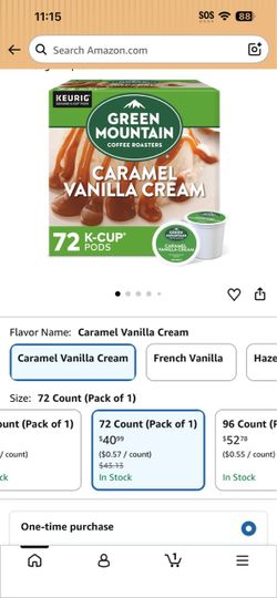 Green Mountain Caramel Vanilla Cream K-Cups 72ct