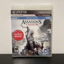 Assassin's Creed III Walmart Edition PS3 Sony PlayStation 3 CIB Video Game 2012