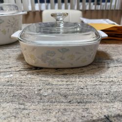 vintage Corning Ware A-2-B casserole dish "Pastel Bouquet" pattern
