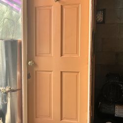 Four Prehung Six Panel Solid Wood Doors