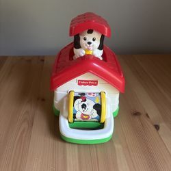 Vintage 1995 Fisher Price Pop-up Puppy In Dog House Jack In The Box Baby Toddler