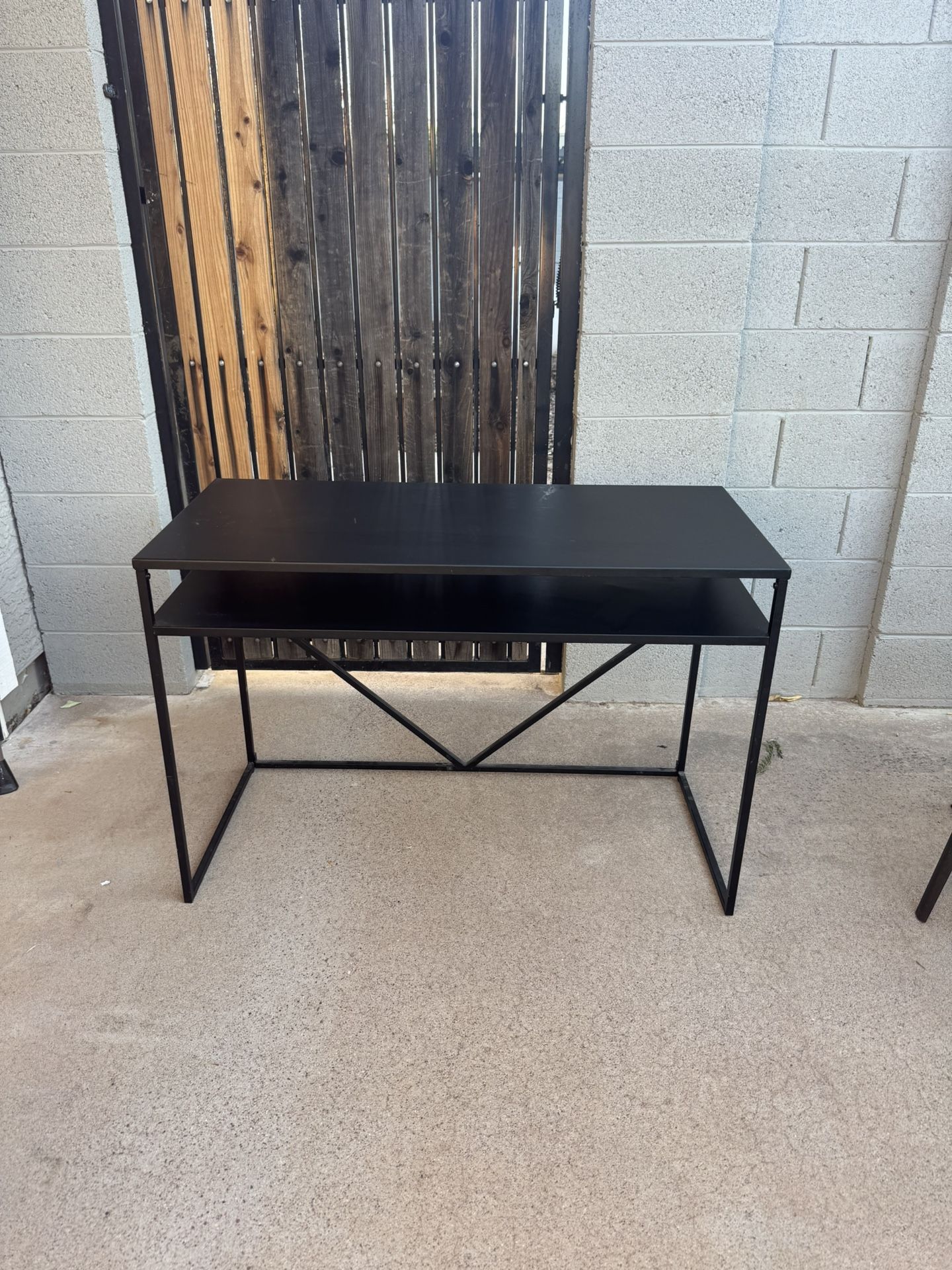 Black Metal Desk And Console Table And Metal Locker