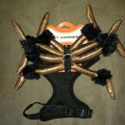 Big Lots Brand New Gold and Black Pet Spider Harness for Halloween or Dress-up 
