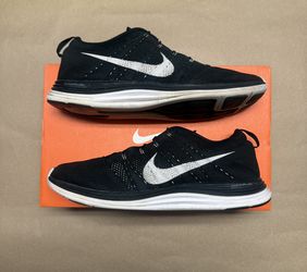 Nike Flyknit Lunar 1+ Black White Mens size 14 running shoes Rare!