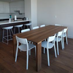 Large Modern Walnut Dining Table