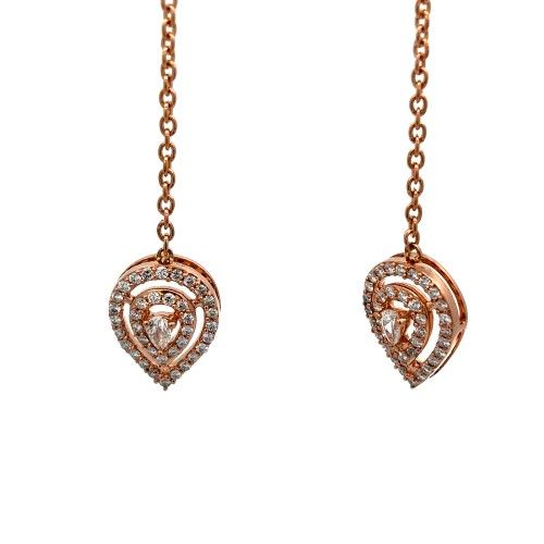 18kt Rose Gold .40ct tw Diamond Dangling Earrings