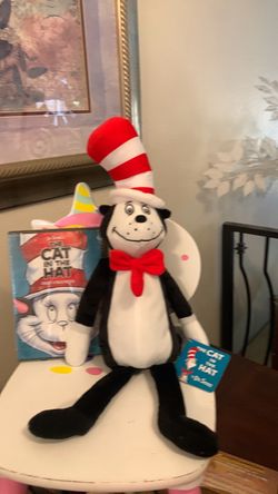 Dr. Seuss New THE CAT IN THE HAT DVD & THE CAT PLUSH  18”