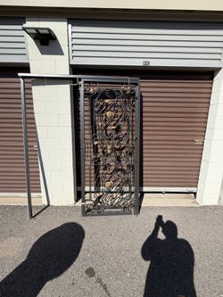 Ornate Wrought Iron Double Security Doors with Decorative Scrollwork – Heavy Duty