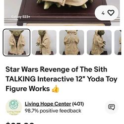 Star Wars Revenge of The Sith TALKING Interactive 12" Yoda Toy Figure Works