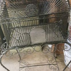 Antique Wrought Iron Bird Cage Withstand