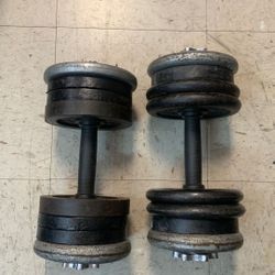 A pair of 40 lbs dumbbells