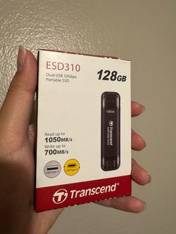 Transcend ESD310 128GB External Dual USB SSD w/USB Type C & A Plugs