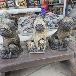 CONCRETE DOG  STATUES $55 EACH (12" INCH TALL)