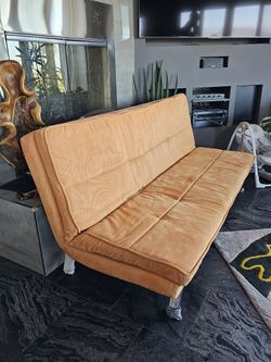 Mustard Yellow Modern Futon Couch Foldable Furniture Bed