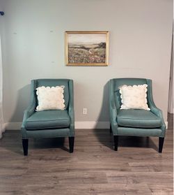 Matching Teal Accent Chairs – Set of 2