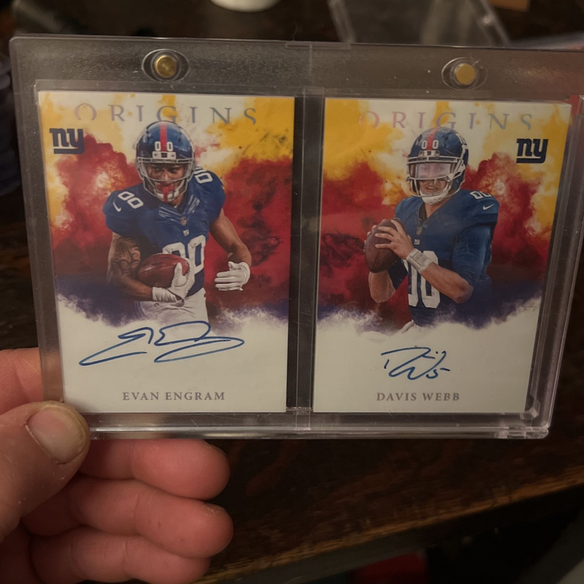 Origins, Rookie Star Dual Signature Book, Davis Webb Evan Engram