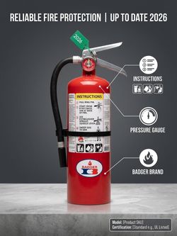 Badger Fire Extinguisher - 5 lb RECHARGEABLE 2026