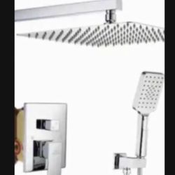 3-Spray Pattern 10 in. Wall Mount Shower System Shower Head and Functional Handheld, Brushed Nickel (Valve Included)